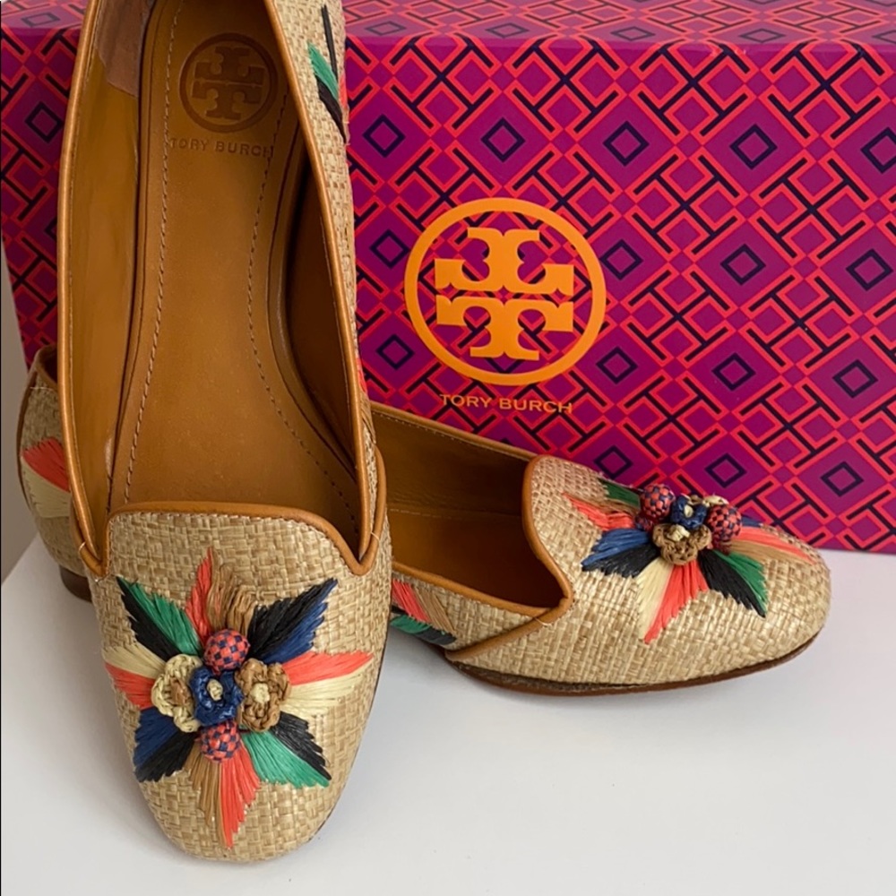 Tory Burch Geraldine Raffia Smoking Slipper 5